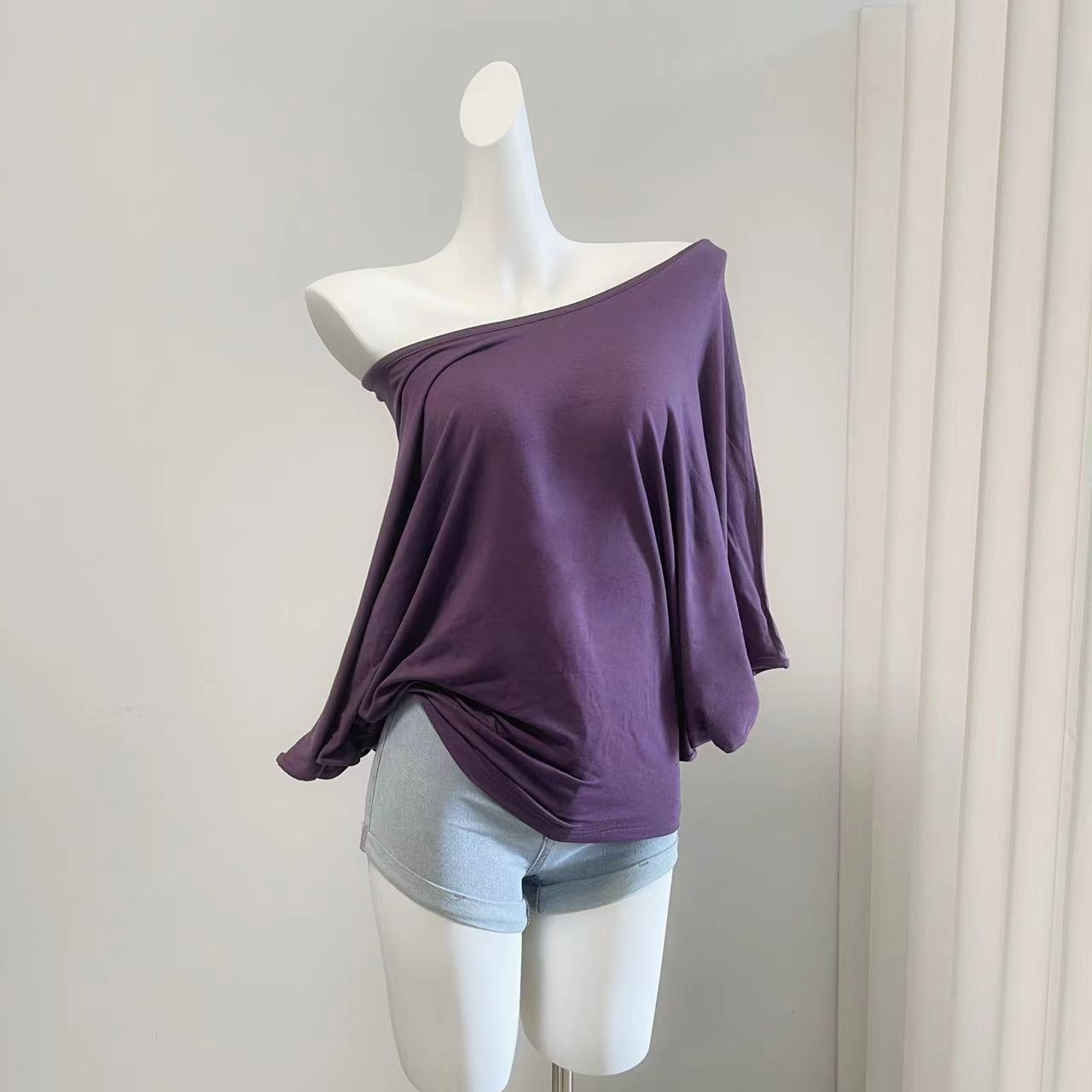 M900 Women Loose Fit Short Sleeve T-Shirt 2024 Summer Sweet Solid Color - Image 2