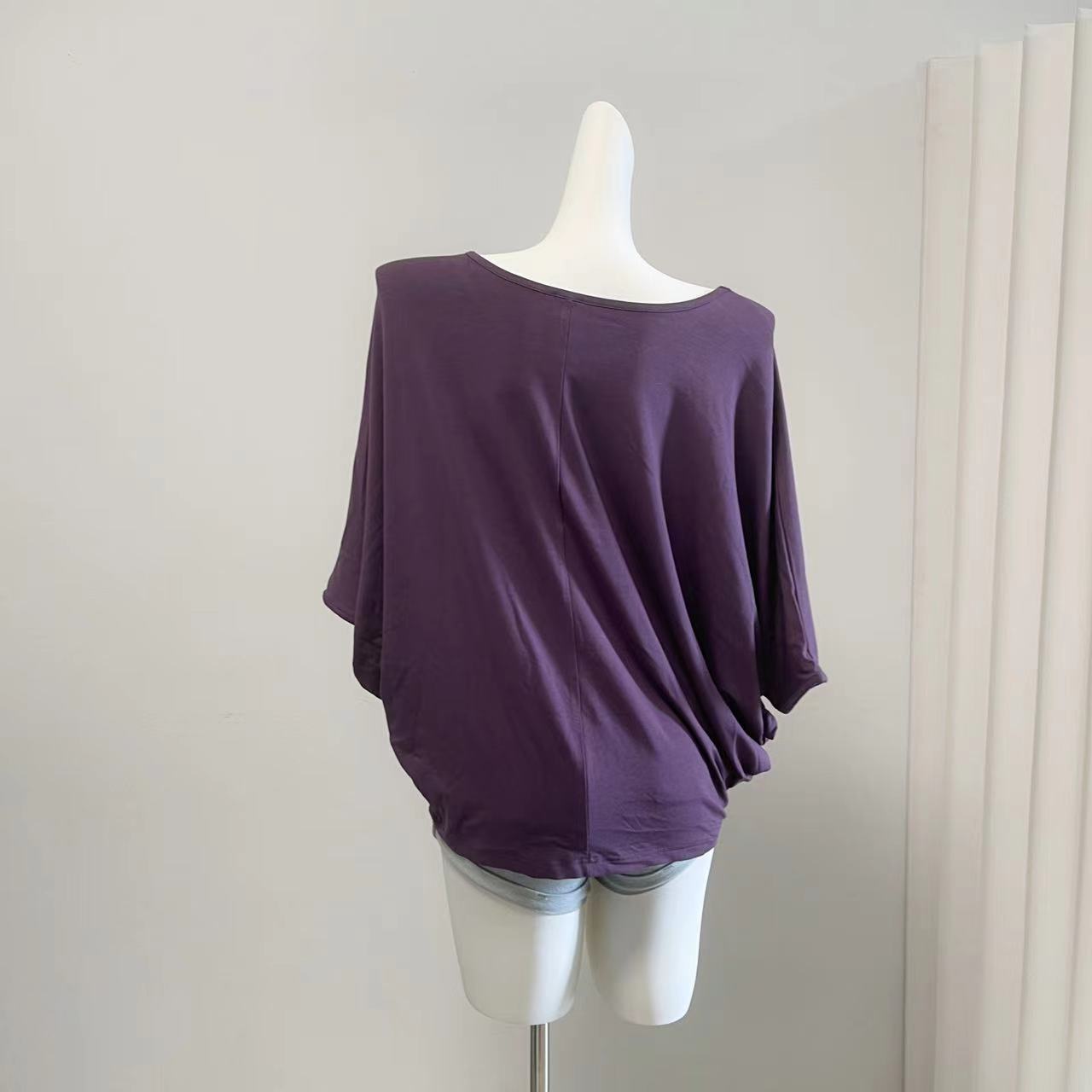 M900 Women Loose Fit Short Sleeve T-Shirt 2024 Summer Sweet Solid Color - Image 4