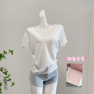 CHU Xiaochu Breeze Tee Summer Fabric Large Neckline Slimming Lightweight Cool T-Shirt