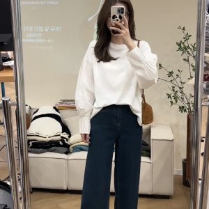 White Long Sleeve Shirt Embroidered Knit Vest and Pants Three Piece Set